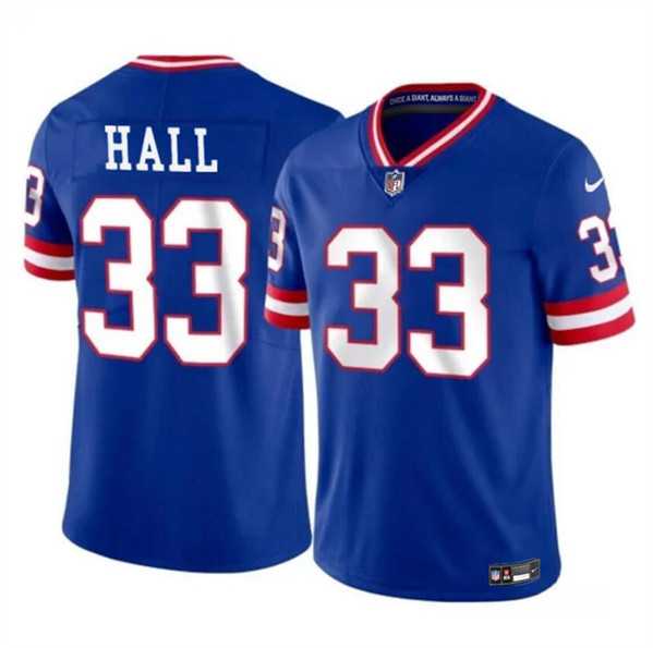 Men & Women & Youth New York Giants #33 Hassan Hall Royal 2023 F.U.S.E. Throwback Limited Jersey